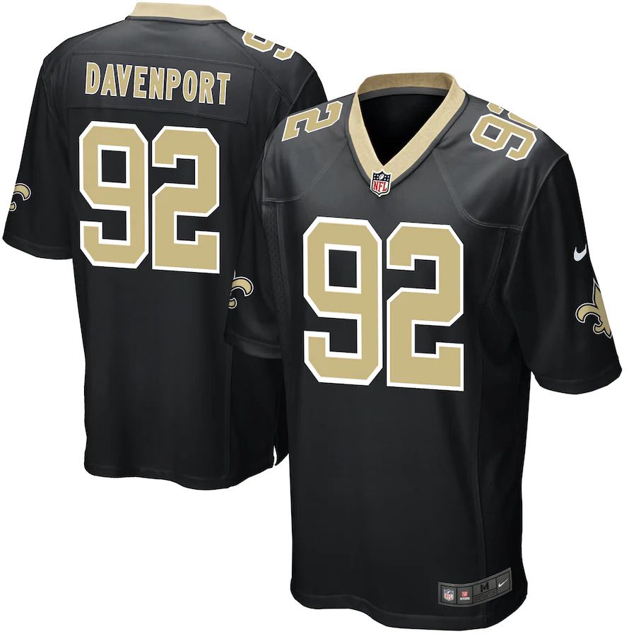 Men New Orleans Saints #92 Marcus Davenport Nike Black Game Player NFL Jersey->new orleans saints->NFL Jersey